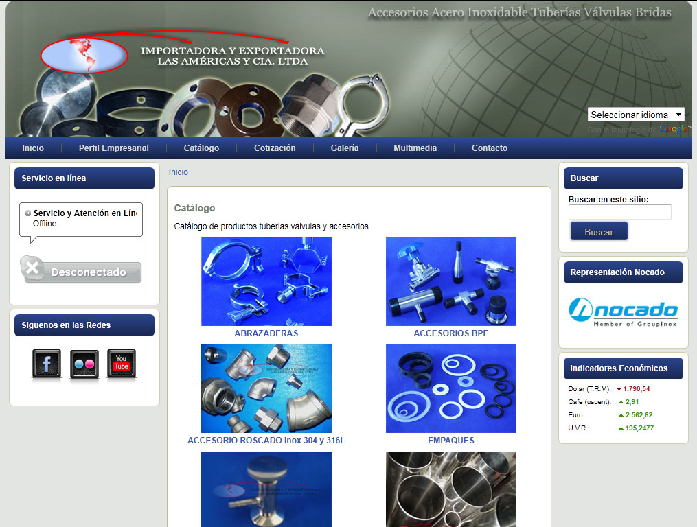 Accesorios acero inoxidable tubos tuberías válvulas bridas impexpamericas